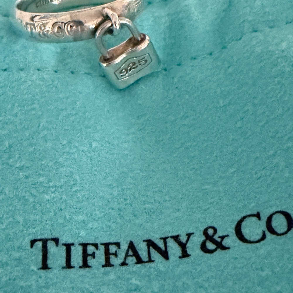 Tiffany & Co. Sterling Silver Padlock Ring. Size 5 - Picture 2 of 5